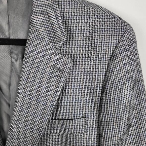 Lauren Ralph Lauren Mens Silk Wool Blazer Size 44L Gray Houndstooth Professional - Picture 3 of 6
